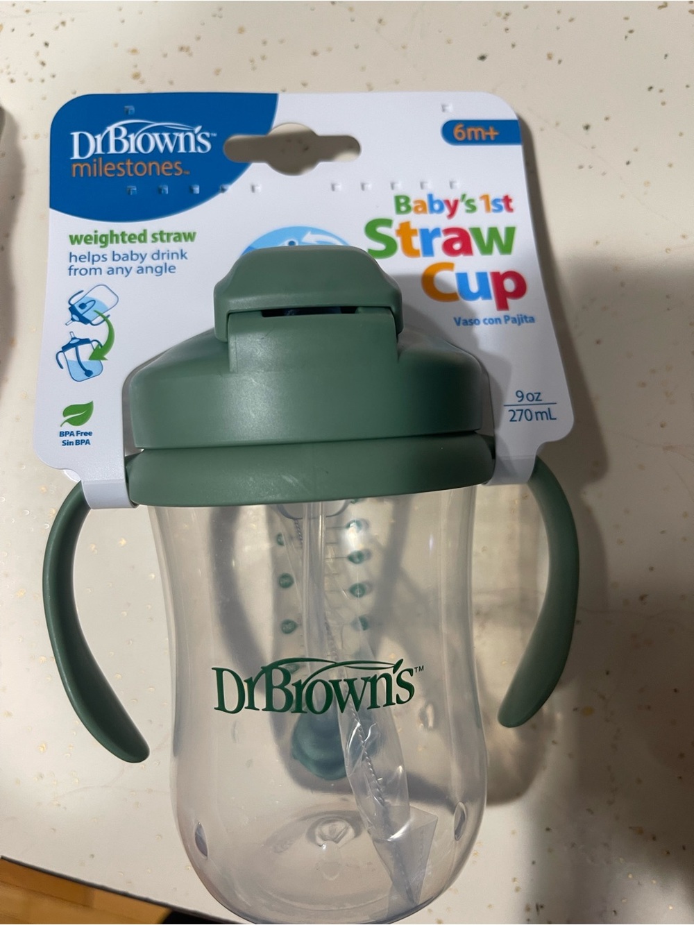 Dr. Brown's Baby's 1st Straw Cup in Sage Green